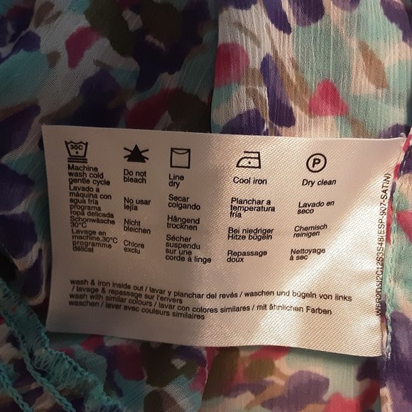 Esprit Women's Cap Sleeve Blouse Boho Floral Sheer Ruffle Size Medium - Picture 11 of 12